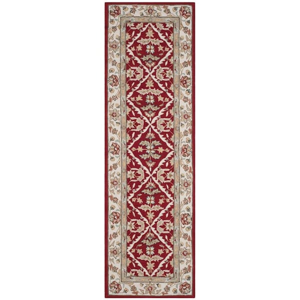 Safavieh Easy Care Hand Hooked Rectangle RugRed & Ivory 2 ft.-6 in. x 8 ft. EZC717A-28 - main